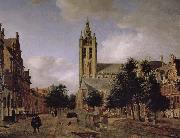 Jan van der Heyden Old church landscape France oil painting artist